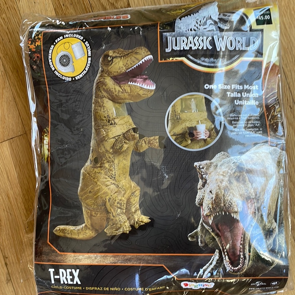 Jurassic world kids inflatable T. rex costume